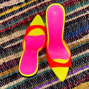 Vibrant Neon Orange, Yellow Green Women's Shoes